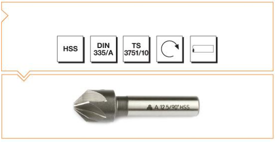 HSS DIN 335/A Silindirik Saplı Havşa Freze - 90°