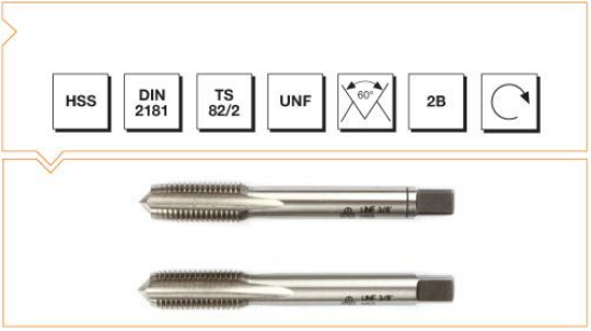 HSS DIN 2181 USA İnce Vidalı 2'li Takım Kılavuzu - UNF