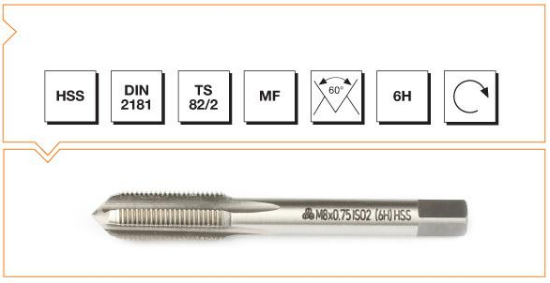 HSS DIN 2181 Metrik İnce Vidalı Kılavuz - Son