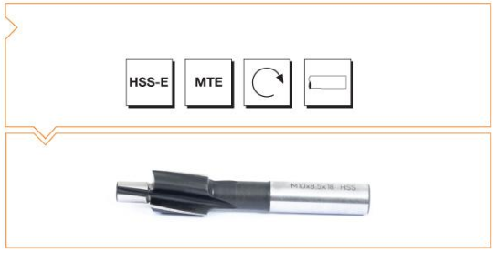 HSS - E MTE Normu Silindirik Saplı Sabit Pilotlu Havşa Freze