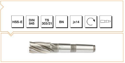 HSS - E DIN 845 BN Mors Konik Saplı Parmak Freze - KISA