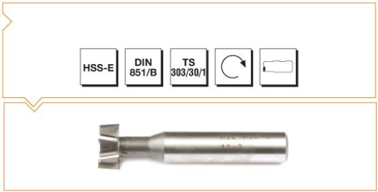 HSS - E DIN 851/B Silindirik Saplı T Kanal Freze