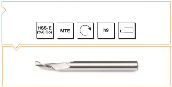 HSS - E (%8Co) MTE Normu Tek Ağızlı Alüminyum Freze