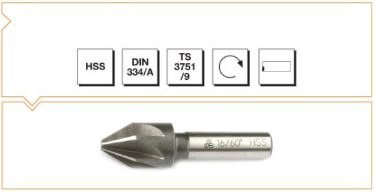 HSS DIN 334/A Silindirik Saplı Havşa Freze - 60°