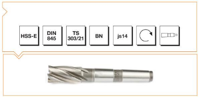 HSS - E DIN 845 BN Mors Konik Saplı Parmak Freze - UZUN