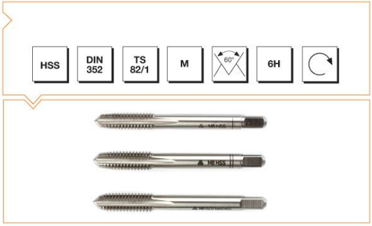 HSS DIN 352 Metrik Normal Vidalı 3'lü Takım Kılavuzu